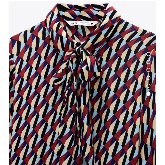 Zara PRINT DRESS Blue 0/4786/258/400/02 - Picture 8 of 12